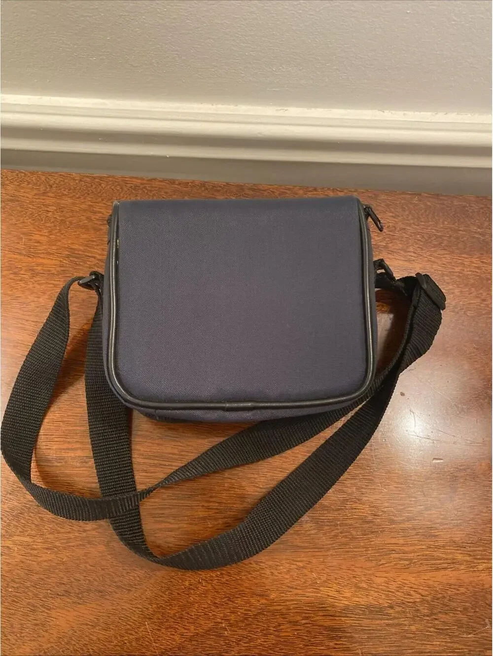 Vintage Navy Fuji Fujifilm Camera Bag w/ Adjustable Strap Exterior Pocket 8x7x3